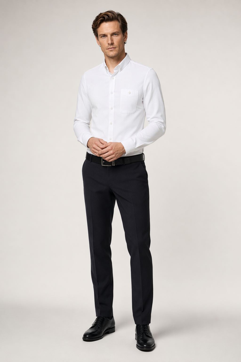Long Sleeve Oxford Shirt for Men: Retaining Clarity and Distinction White