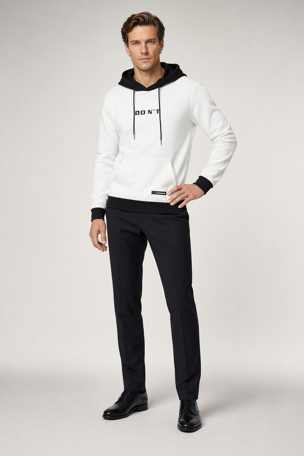 Men's Two Tone Hoodie - Emphasizing Style and Elegance White