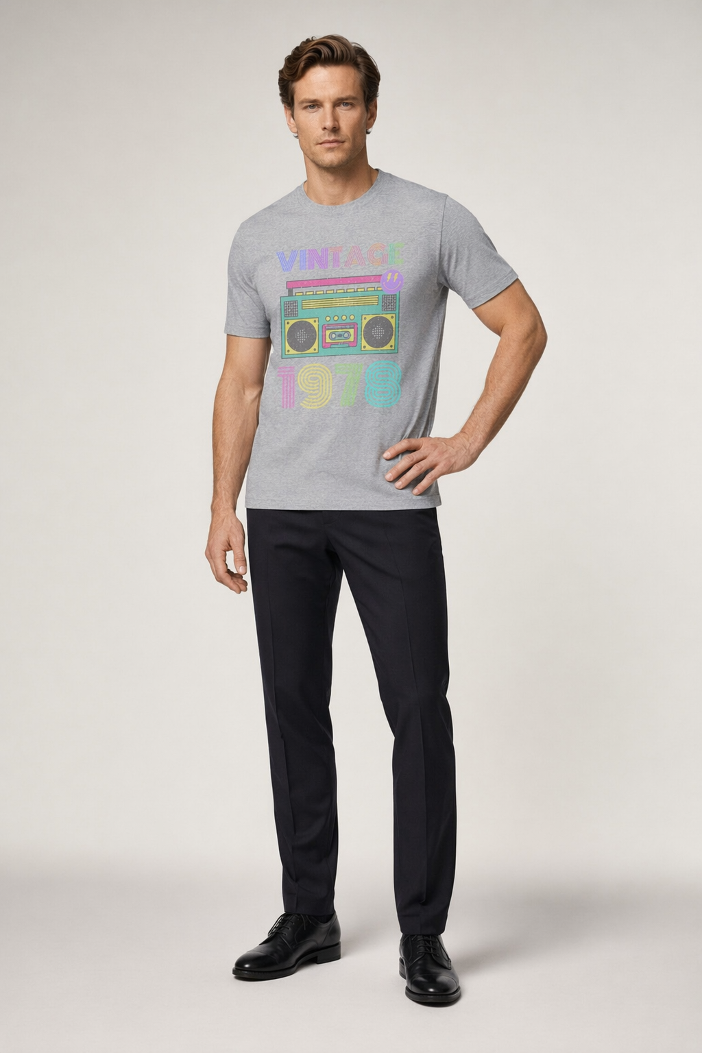 1978 Retro Style Men's T-Shirt Sport Grey