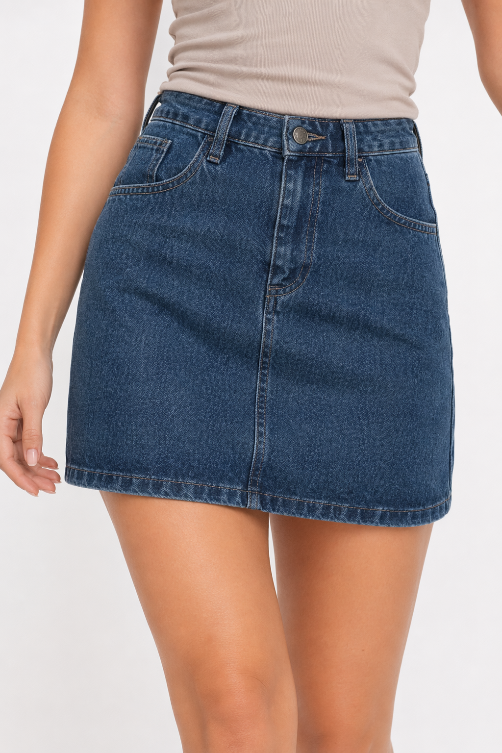 High-Waisted Denim Skirt for Women: Retaining the Essence while Creating Distinction Dark Blue
