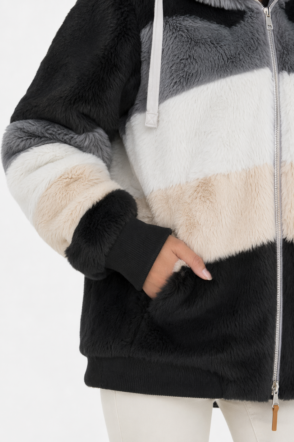 Winter Hooded Fleece Jacket for Women Black