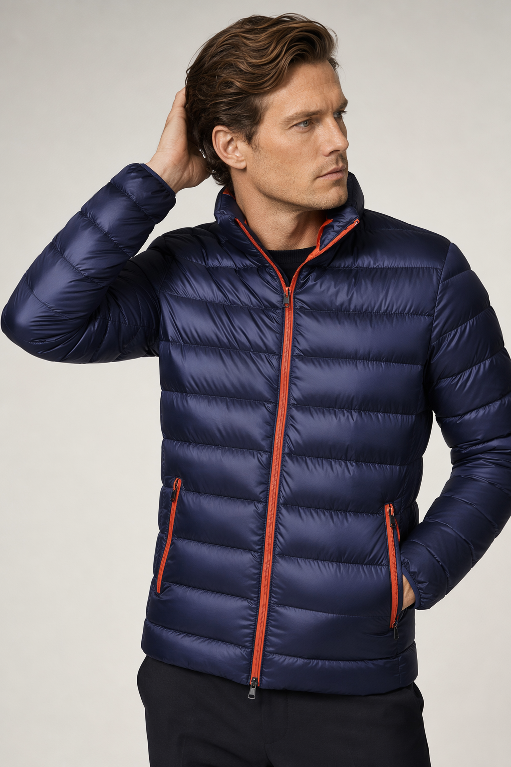 Classic Men's Padded Flight Jacket Navy