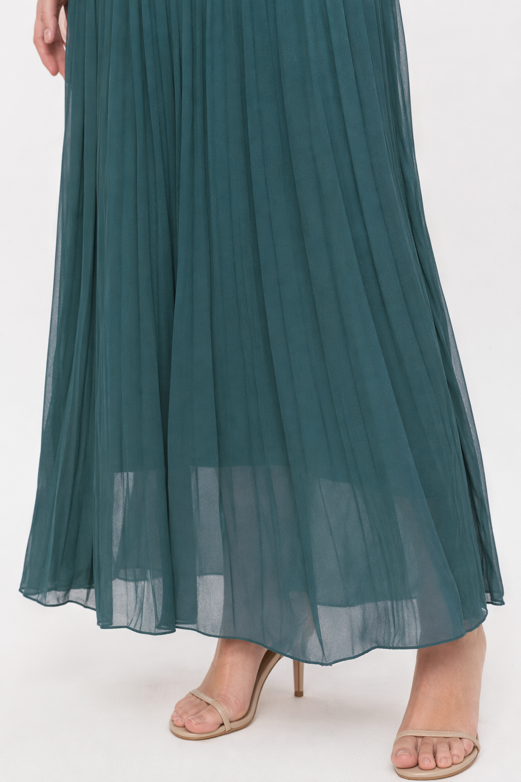 Chiffon Skirt with Pleats Green