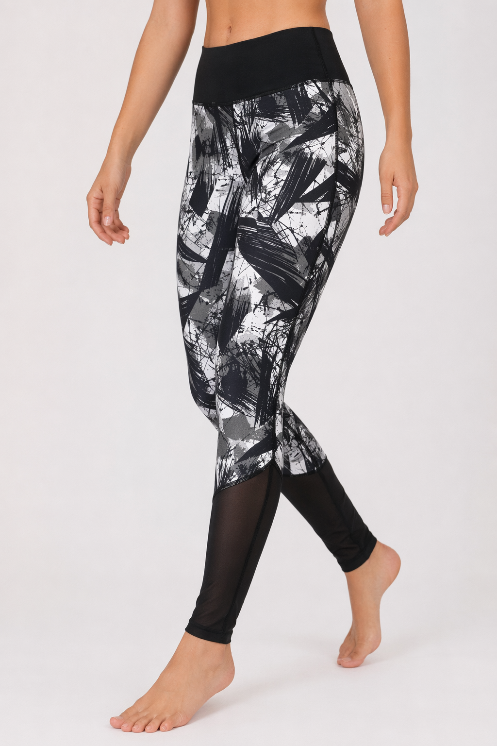 Patterned High Waist Yoga Legging: Emphasizing Core Meaning Default