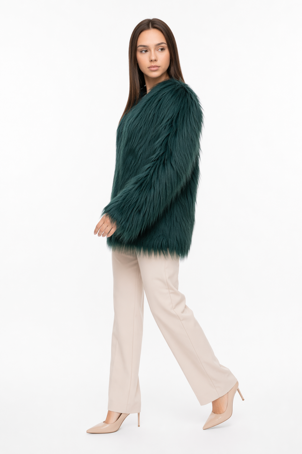 Puff Sleeve Women's Jacket Green