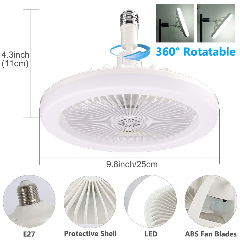 Contemporary Remote-Controlled LED Ceiling Fan with Built-in Lighting