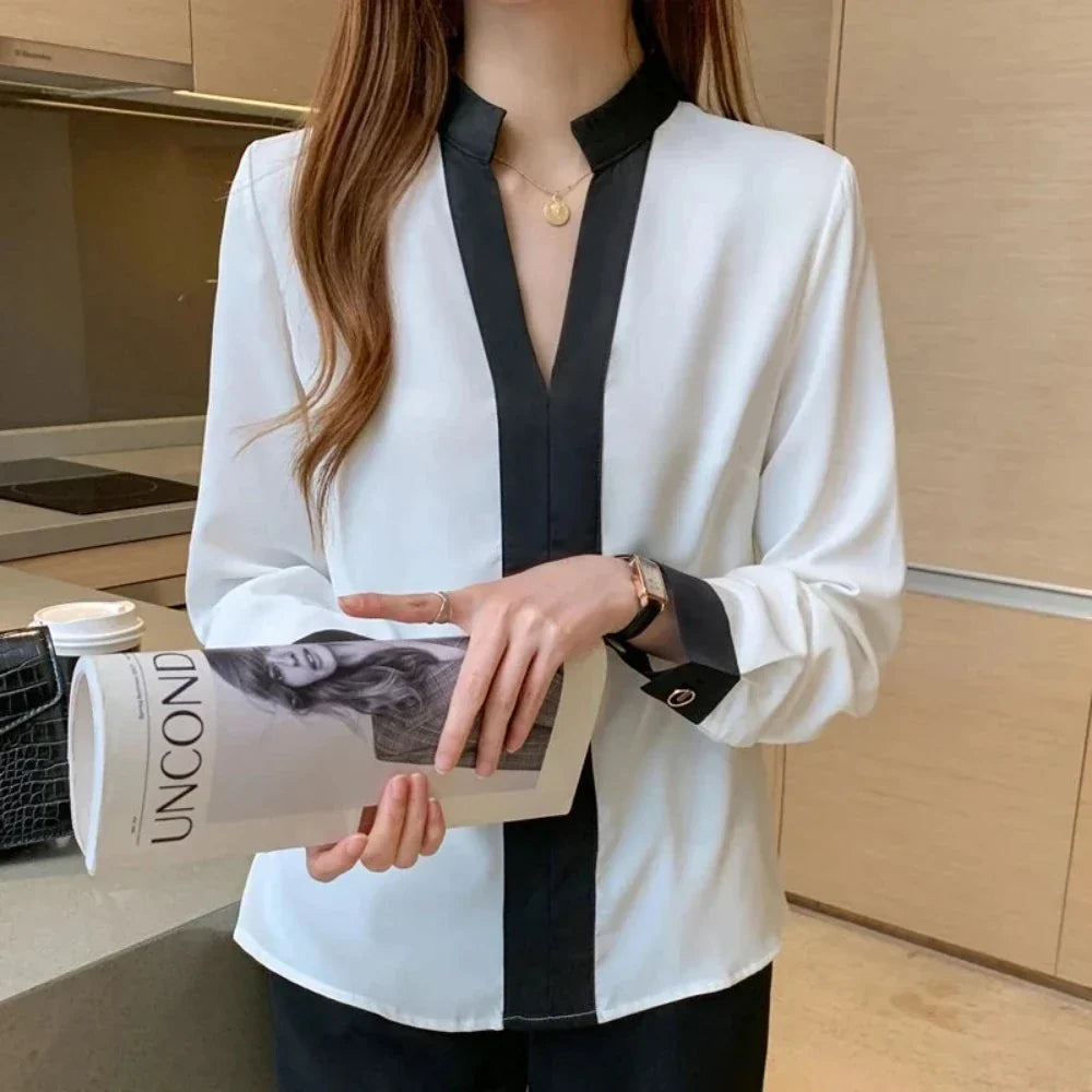 Korean-Inspired Women's Stand Collar Top
