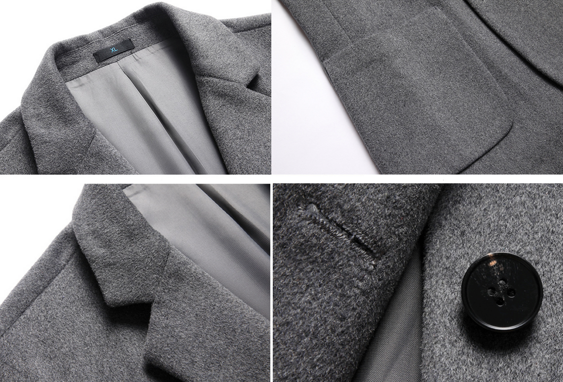Sophisticated Single Button Wool Blend Sport Coat for Men