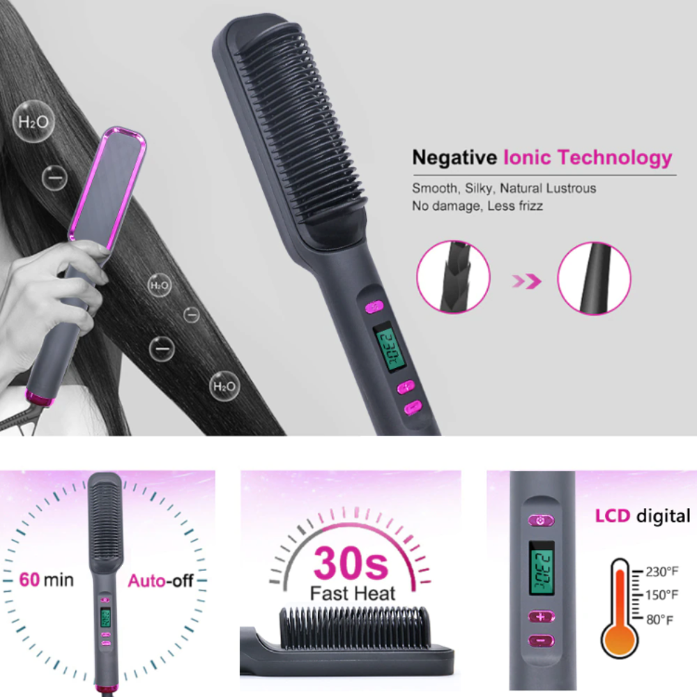 Electric Hair Brush Straightener by Coseey