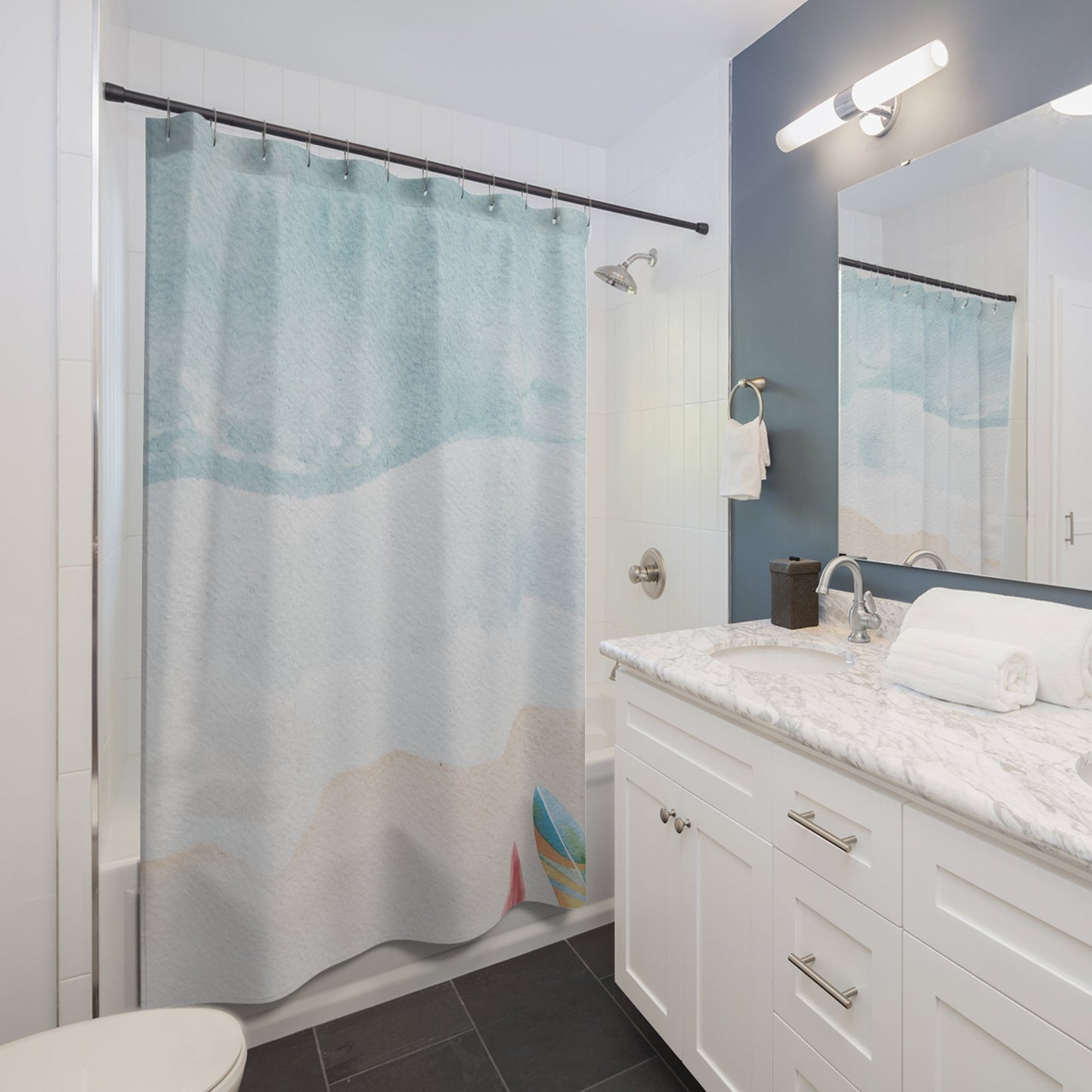 Beach and Ocean Waves Shower Curtain
