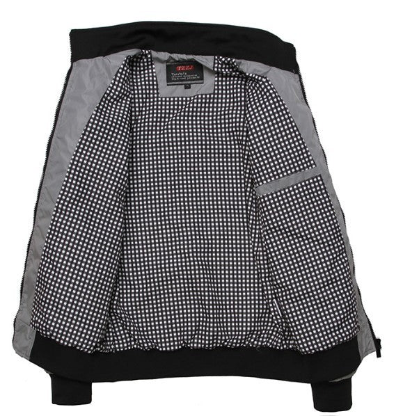 Blue Zip-Up Stand Collar Jacket for Men