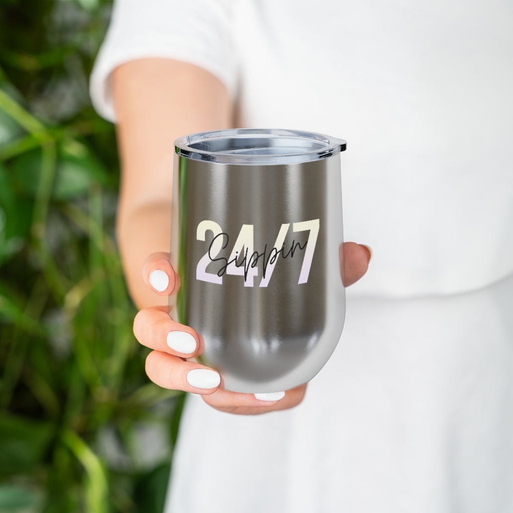 Insulated Wine Tumbler 12oz for Keeping Drinks Hot or Cold