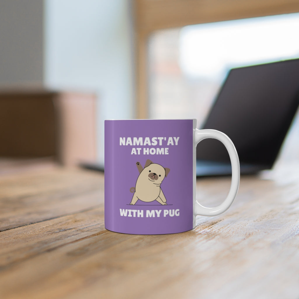 Stay Home with My Pug Coffee Cup