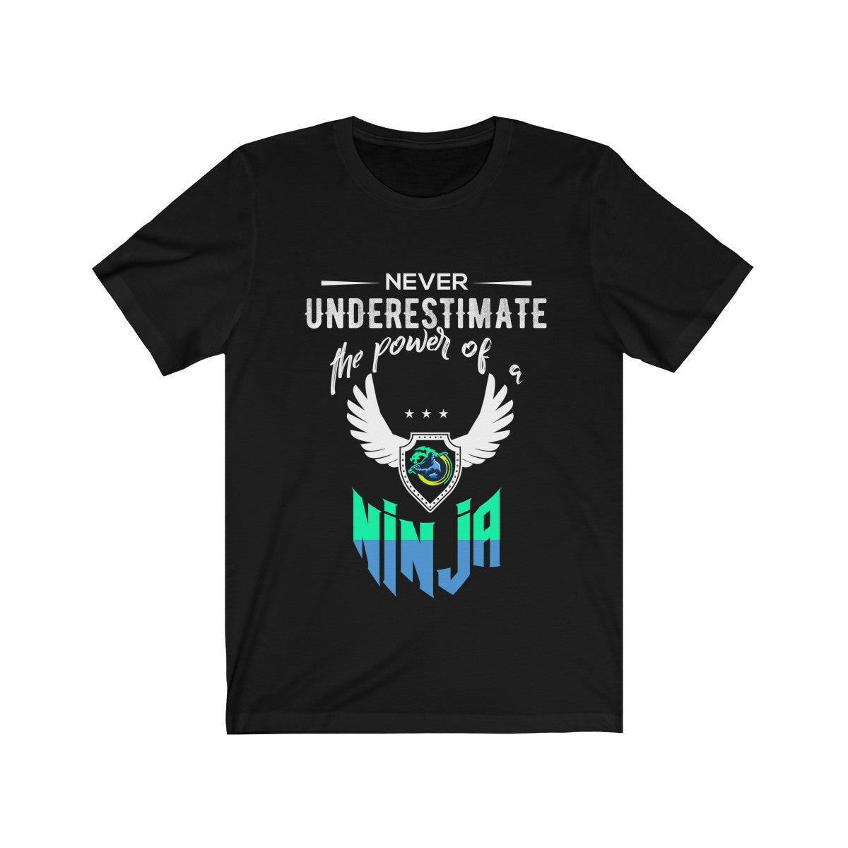 Green Text Ninja Power Short Sleeve Tee