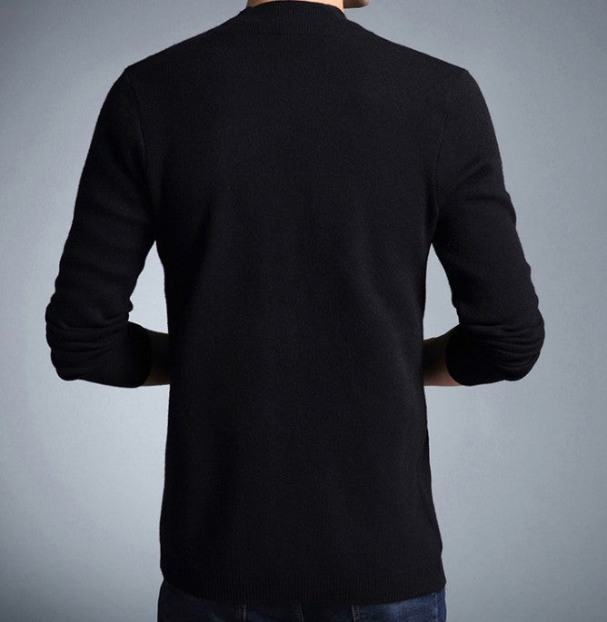 Button-Front Slim Fit Cardigan for Men