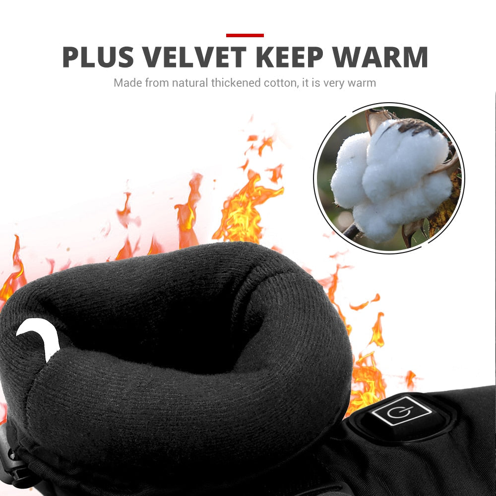Heated Battery Powered Motorcycle Gloves with Waterproof Touch Screen