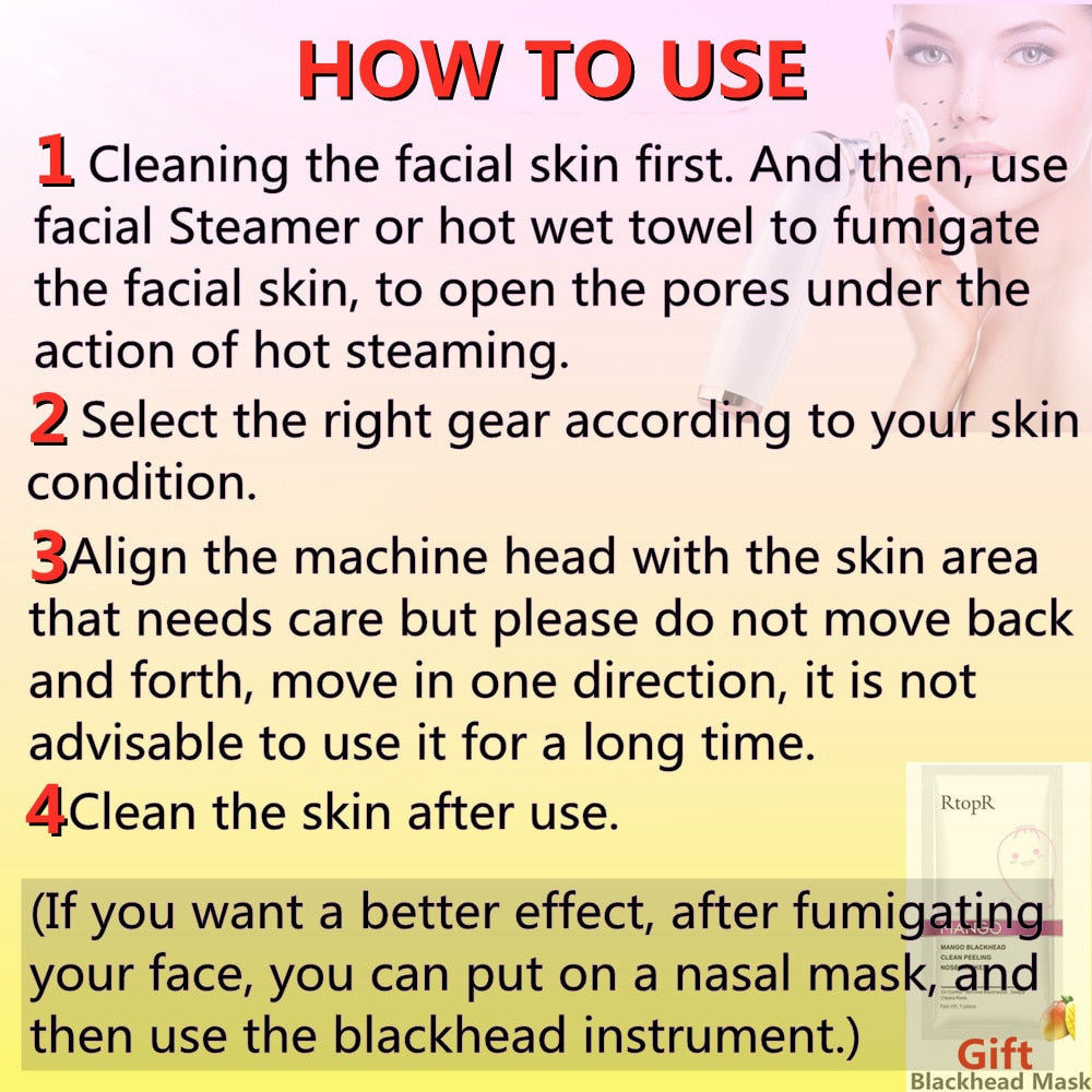 Electric Vacuum Blackhead Remover Device