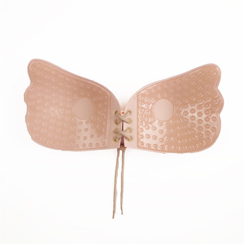 Beige Push Up Bra with Butterfly Design