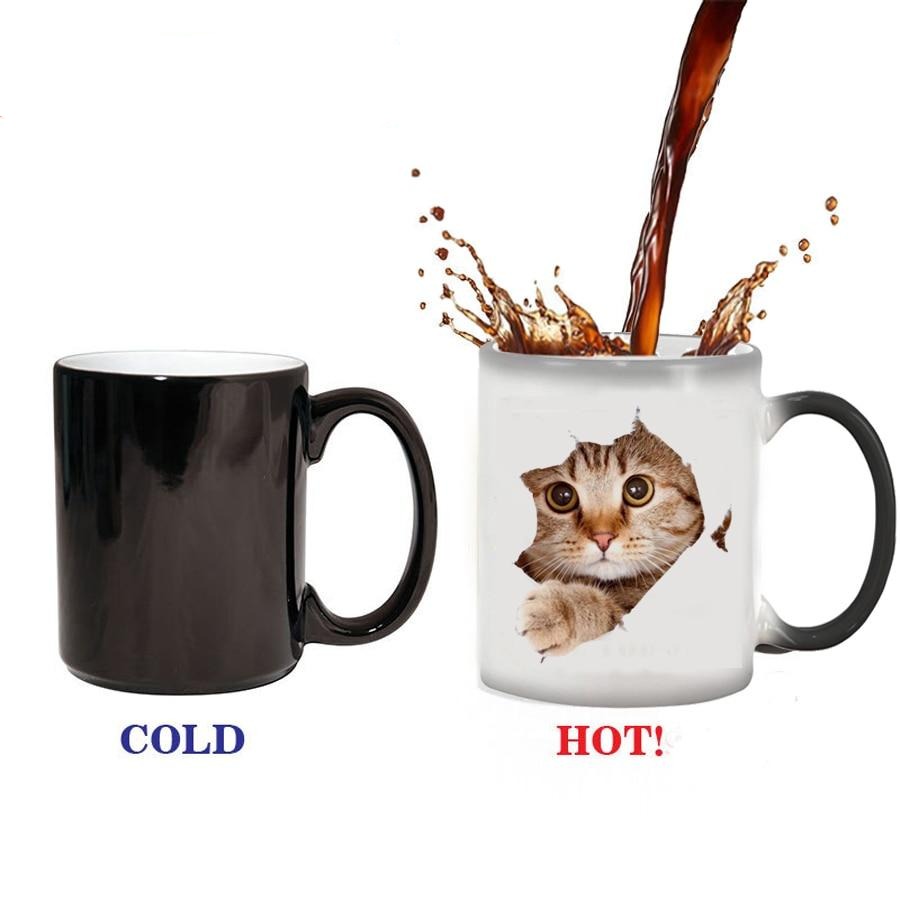 Colorful Ceramic Coffee Mug with Charming Cat Design