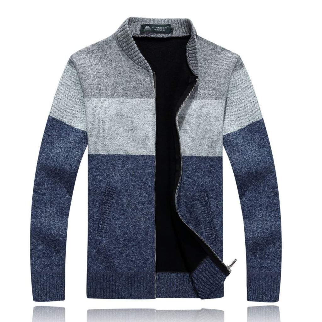 Men's Zip-Up Colorblocked Cardigan