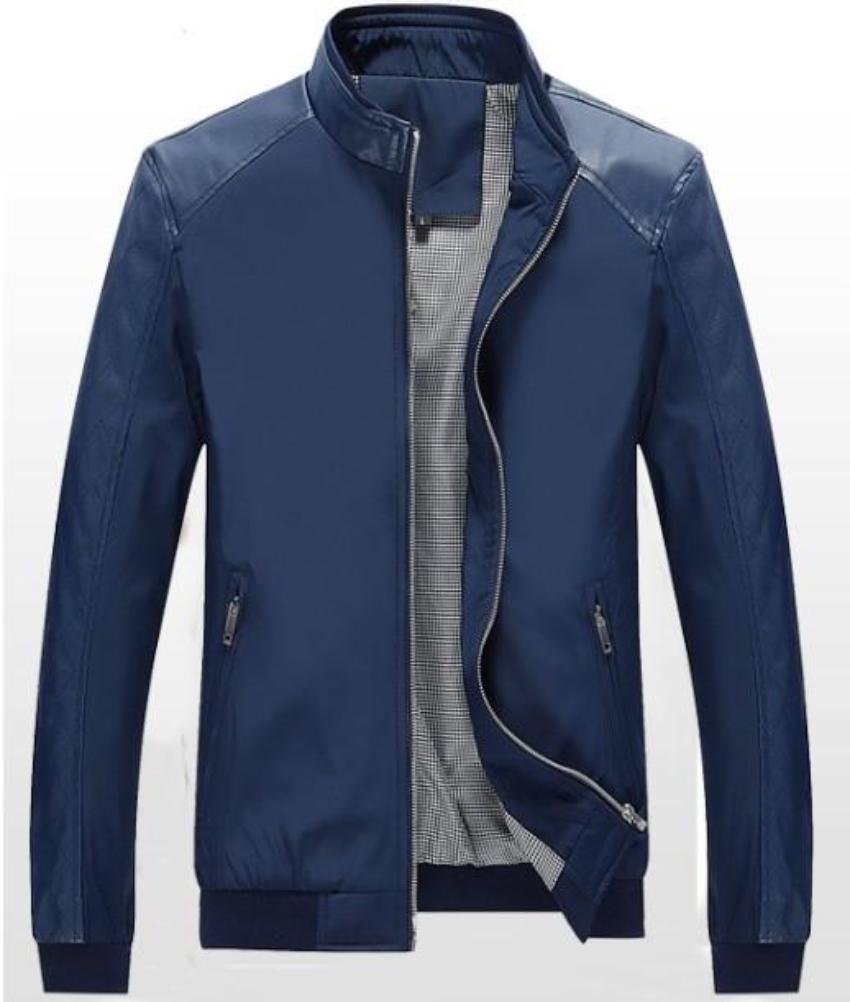 Stand Collar Bomber Motorcycle Jacket for Men