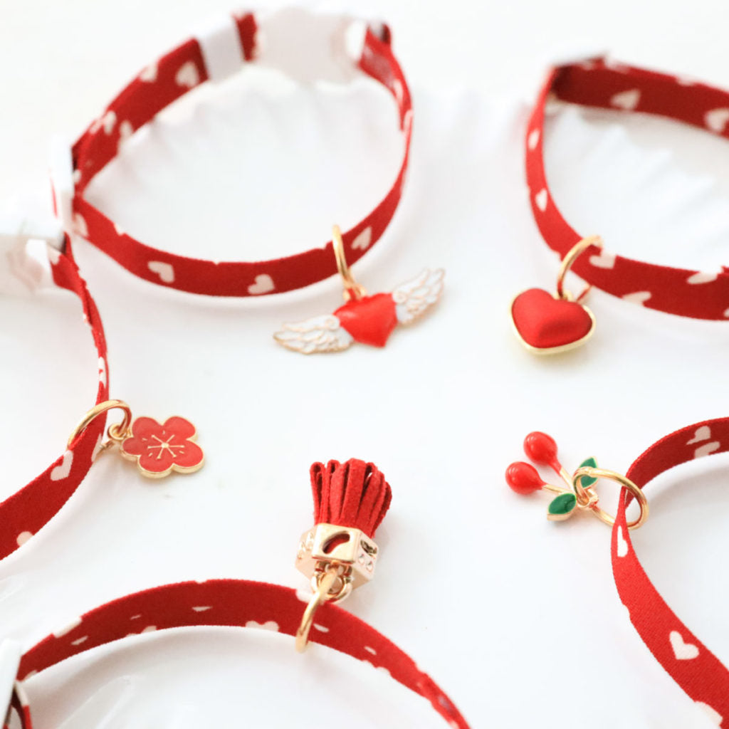 Red Cat Collar with Cute Charm