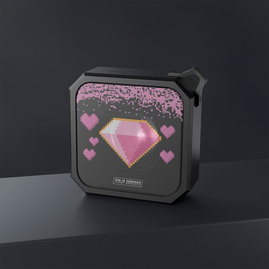 Retro Pixel Waterproof Bluetooth Speaker with Cute Dragon and Jewel Design