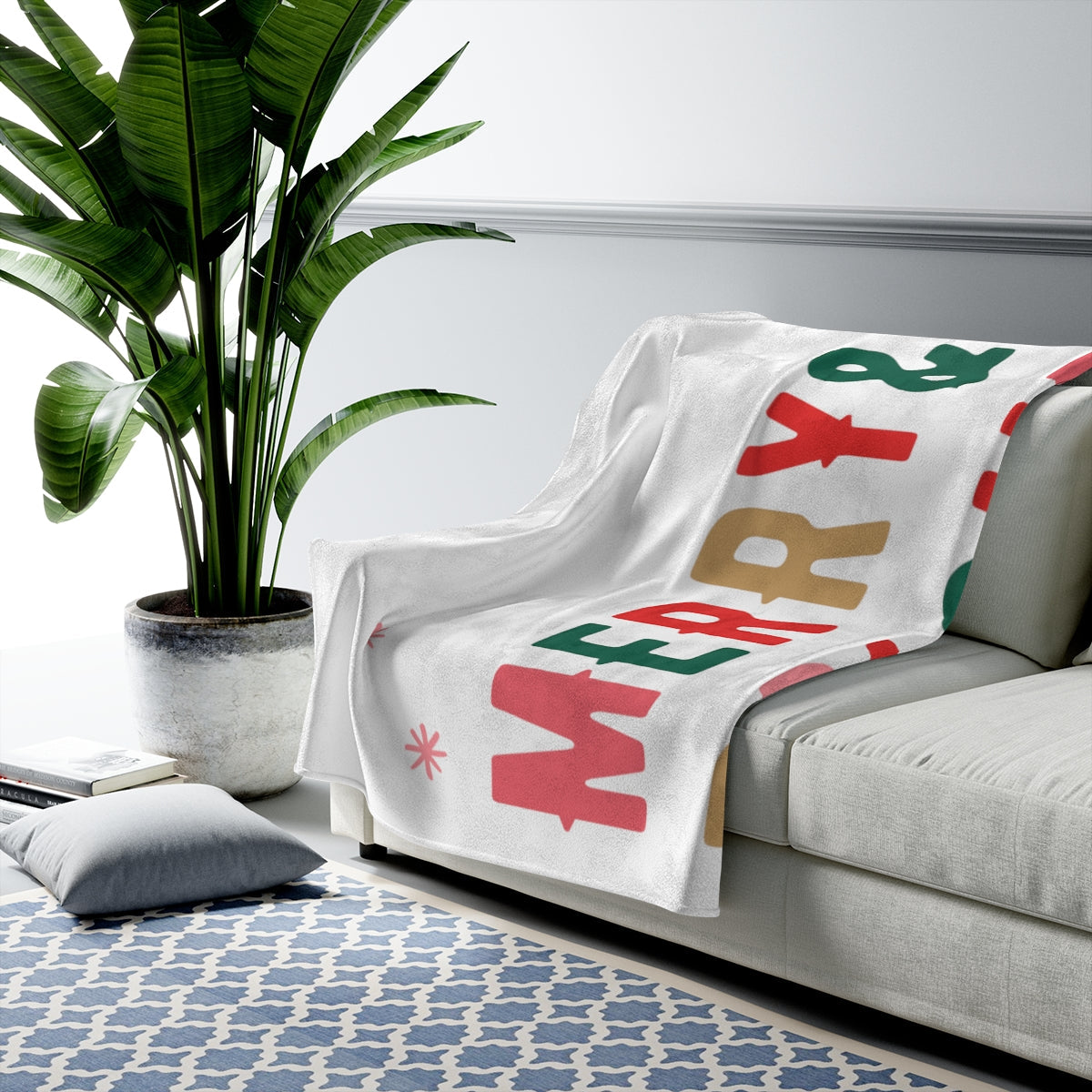 Merry and Bright Plush Holiday Blanket Throw