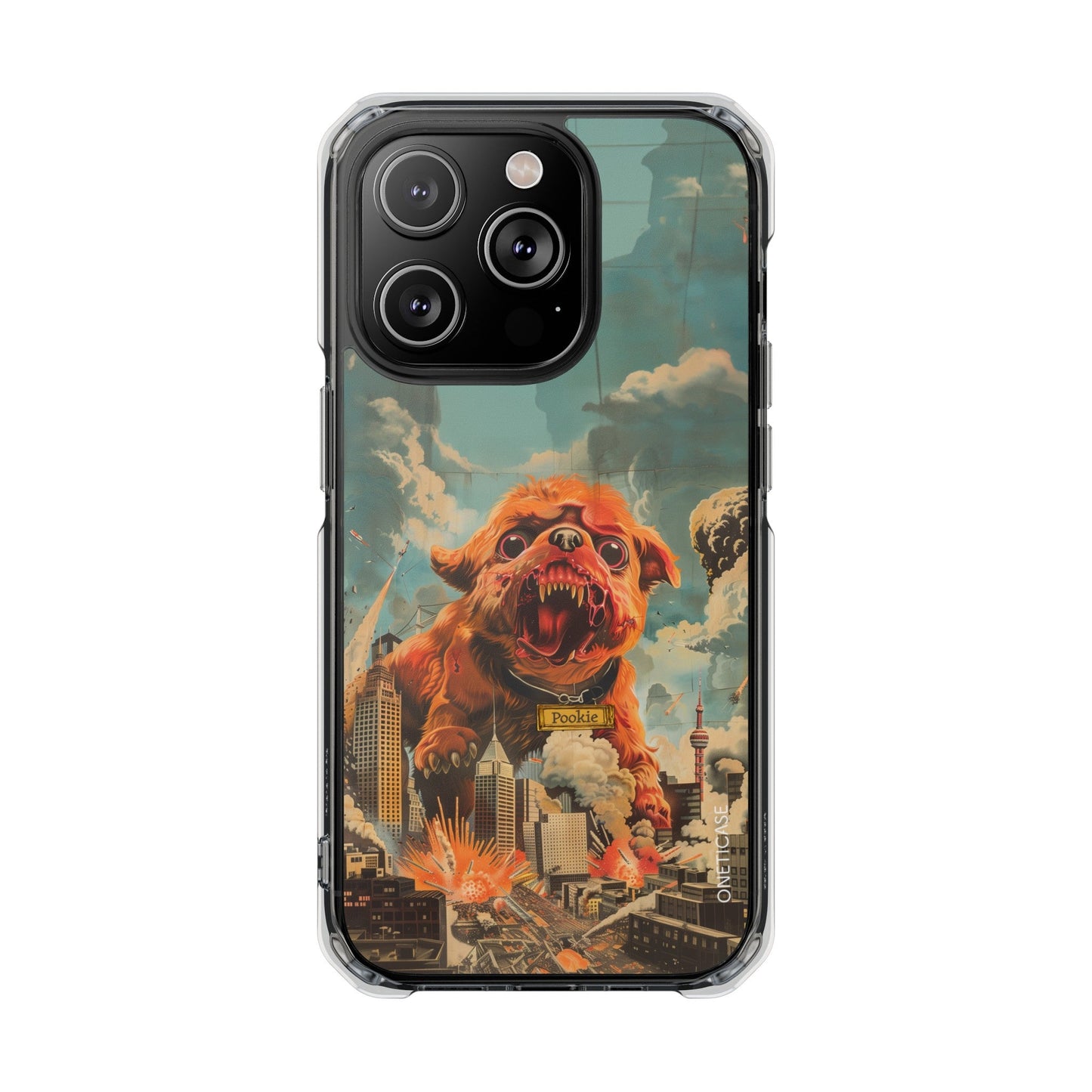 Reworked Title: Clear Magnetic Case with a Vintage Vibe for iPhone Models