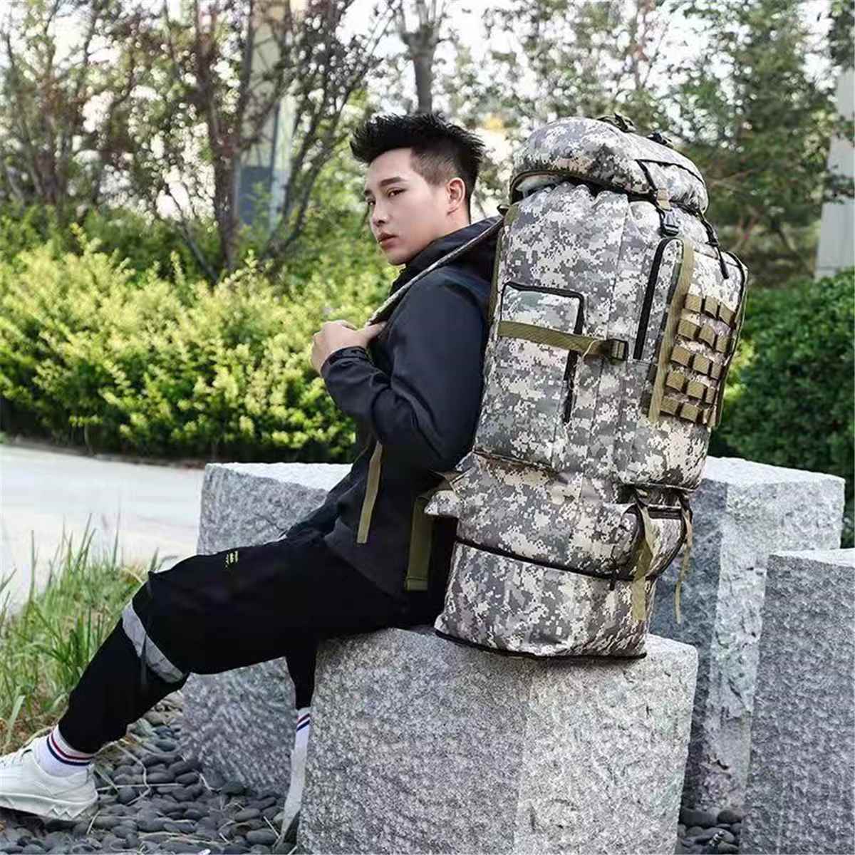 Large Capacity Waterproof Backpack for Outdoor Camping and Hiking (100L)