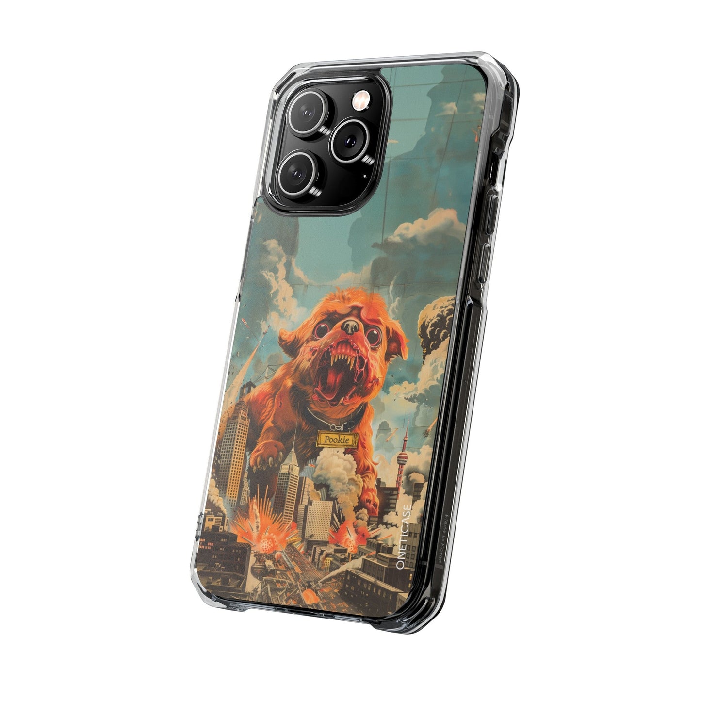 Reworked Title: Clear Magnetic Case with a Vintage Vibe for iPhone Models