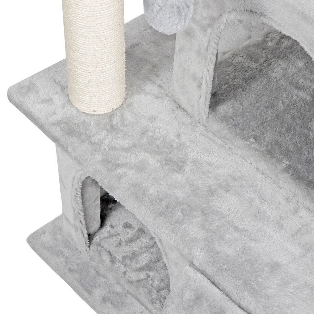 Scratching Post Cat Tree with Ramp and Elevated House