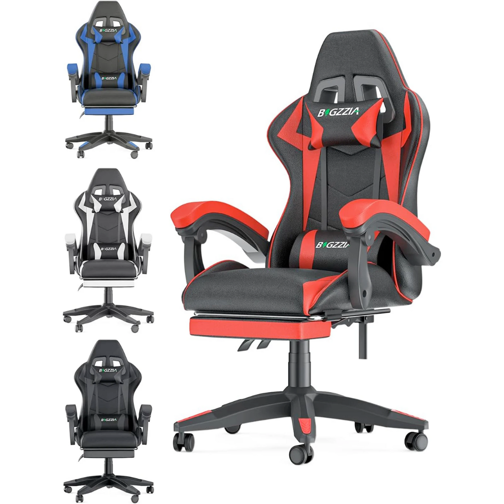Gaming Throne with Built-in Footrest