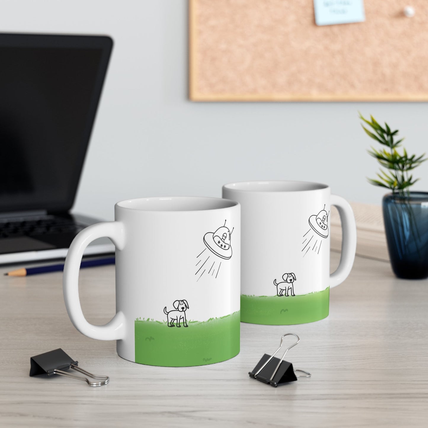Dog Being Abducted by UFO Mug