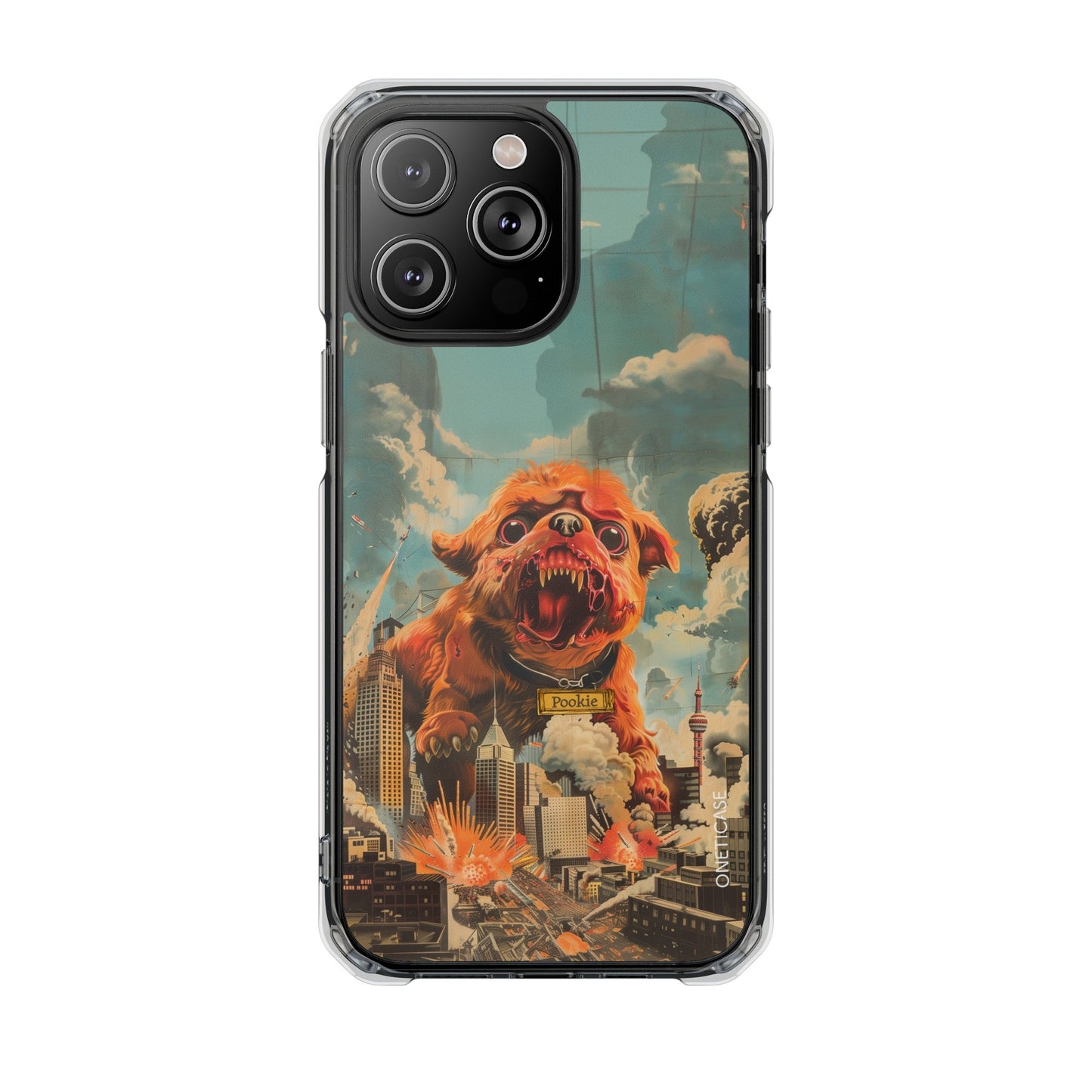 Reworked Title: Clear Magnetic Case with a Vintage Vibe for iPhone Models