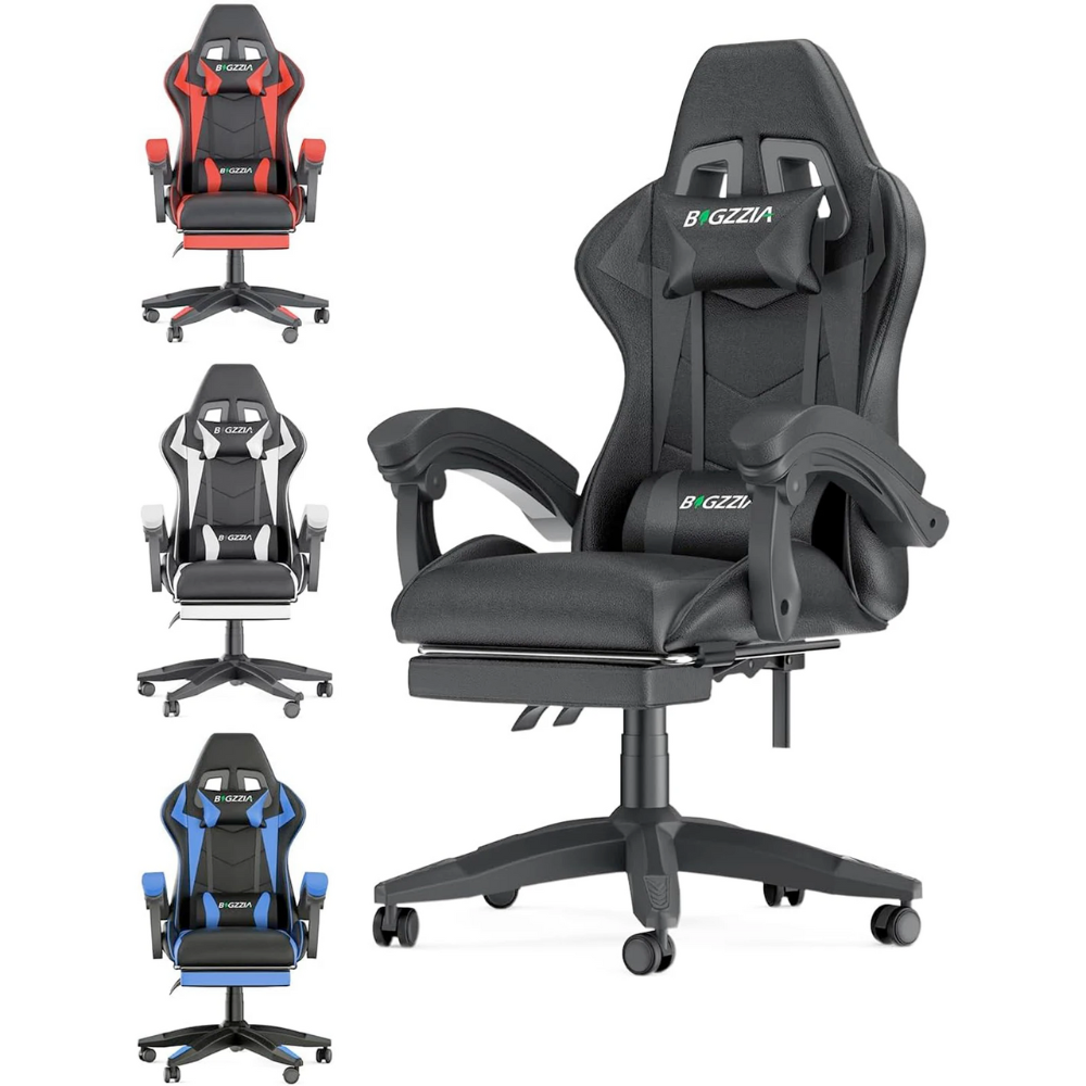 Gaming Throne with Built-in Footrest
