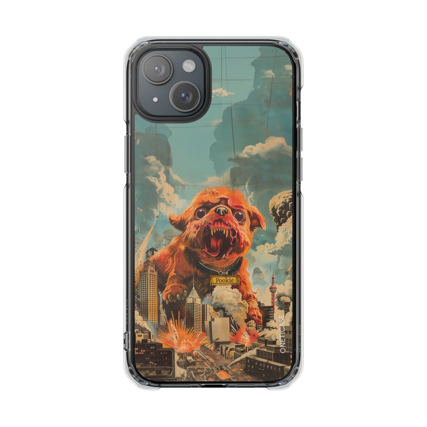 Reworked Title: Clear Magnetic Case with a Vintage Vibe for iPhone Models