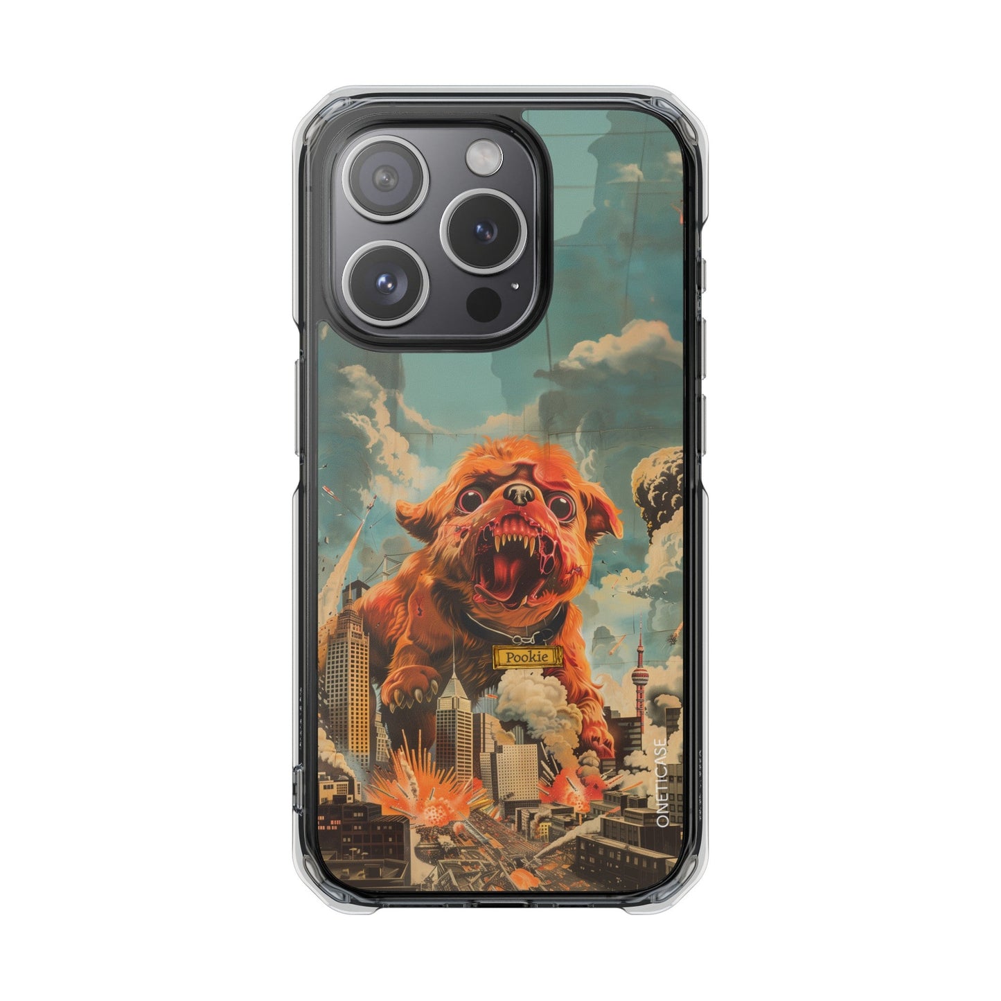Reworked Title: Clear Magnetic Case with a Vintage Vibe for iPhone Models