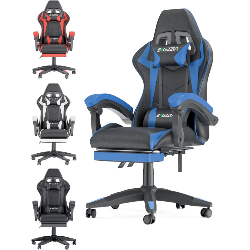 Gaming Throne with Built-in Footrest