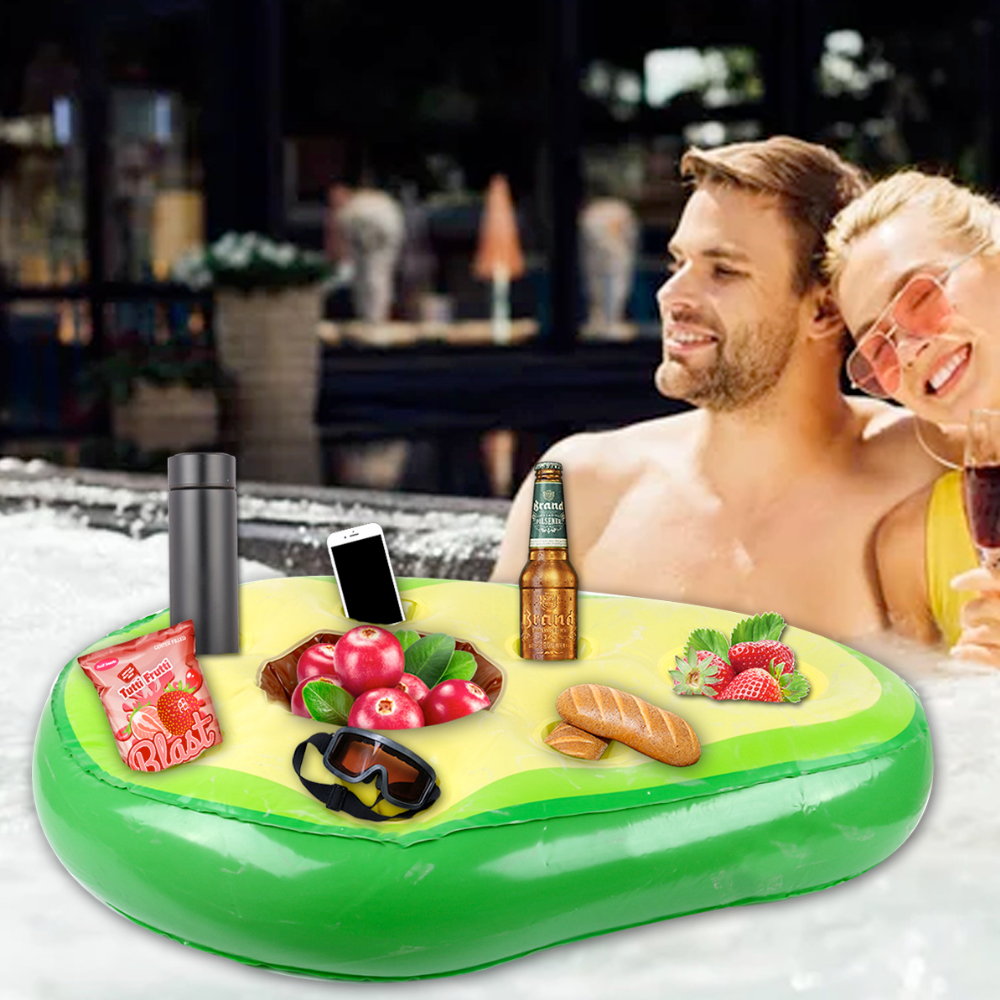 Food-Inspired Floating Tables for Swimming Pools