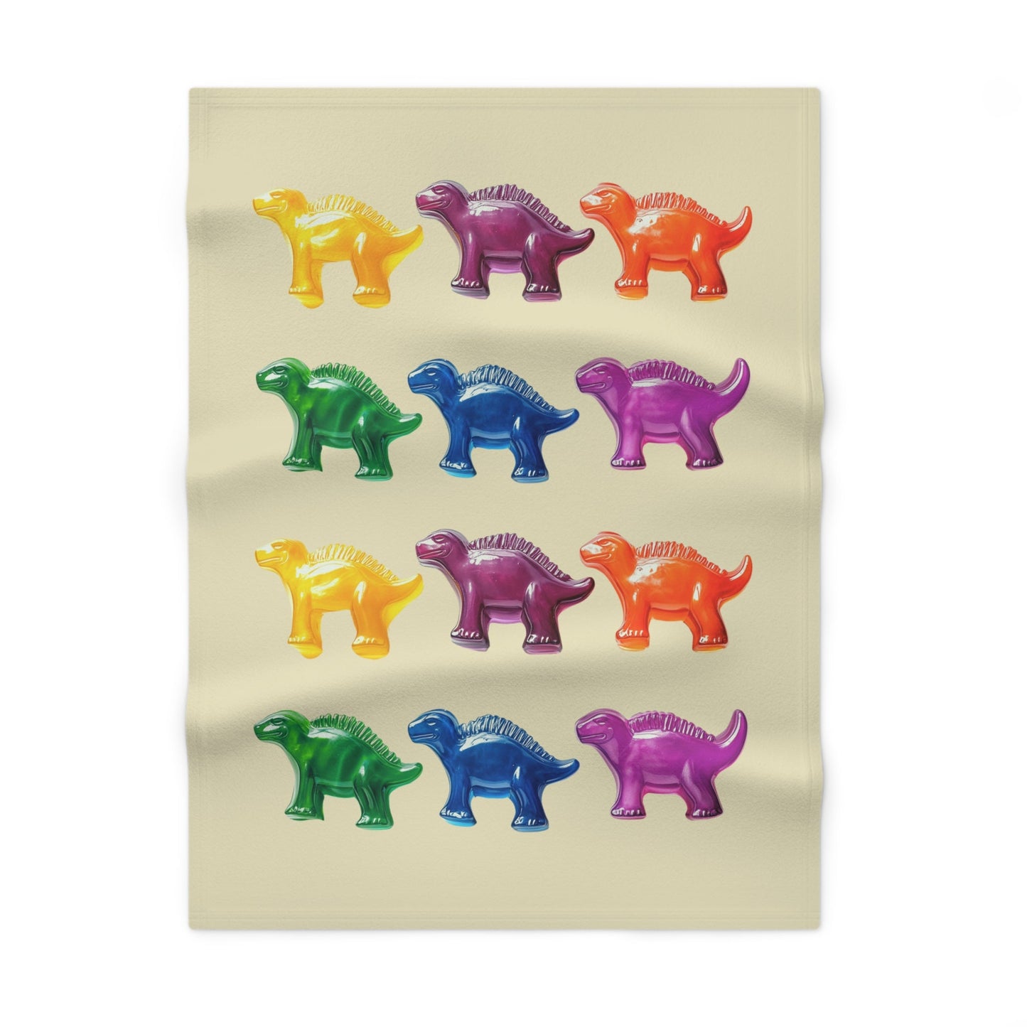 Soft Fleece Baby Blanket with Gummy Dinosaur Design