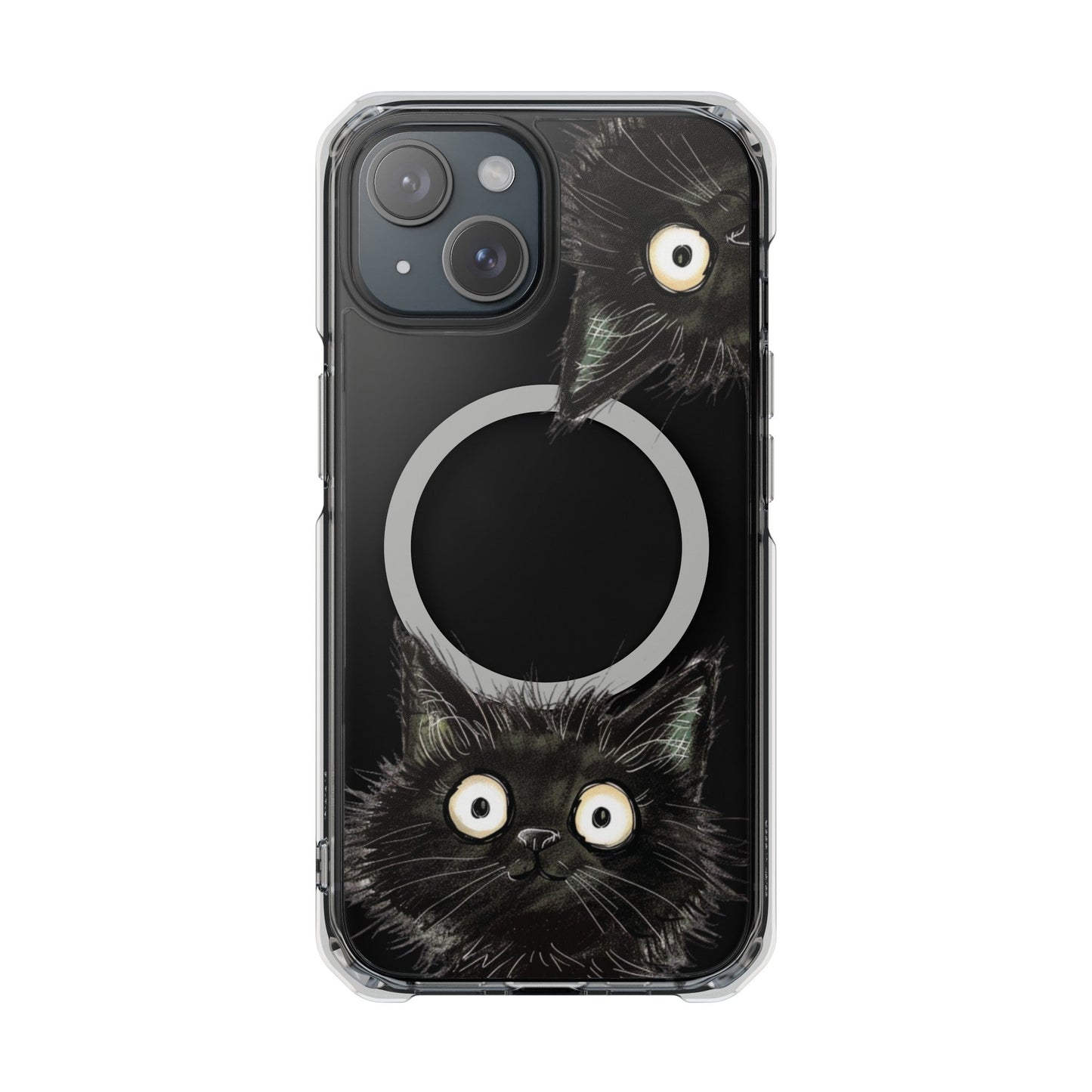 Inquisitive Magnetic Clear Cat iPhone Case