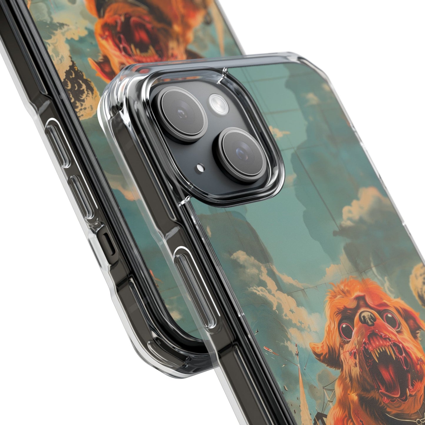 Reworked Title: Clear Magnetic Case with a Vintage Vibe for iPhone Models