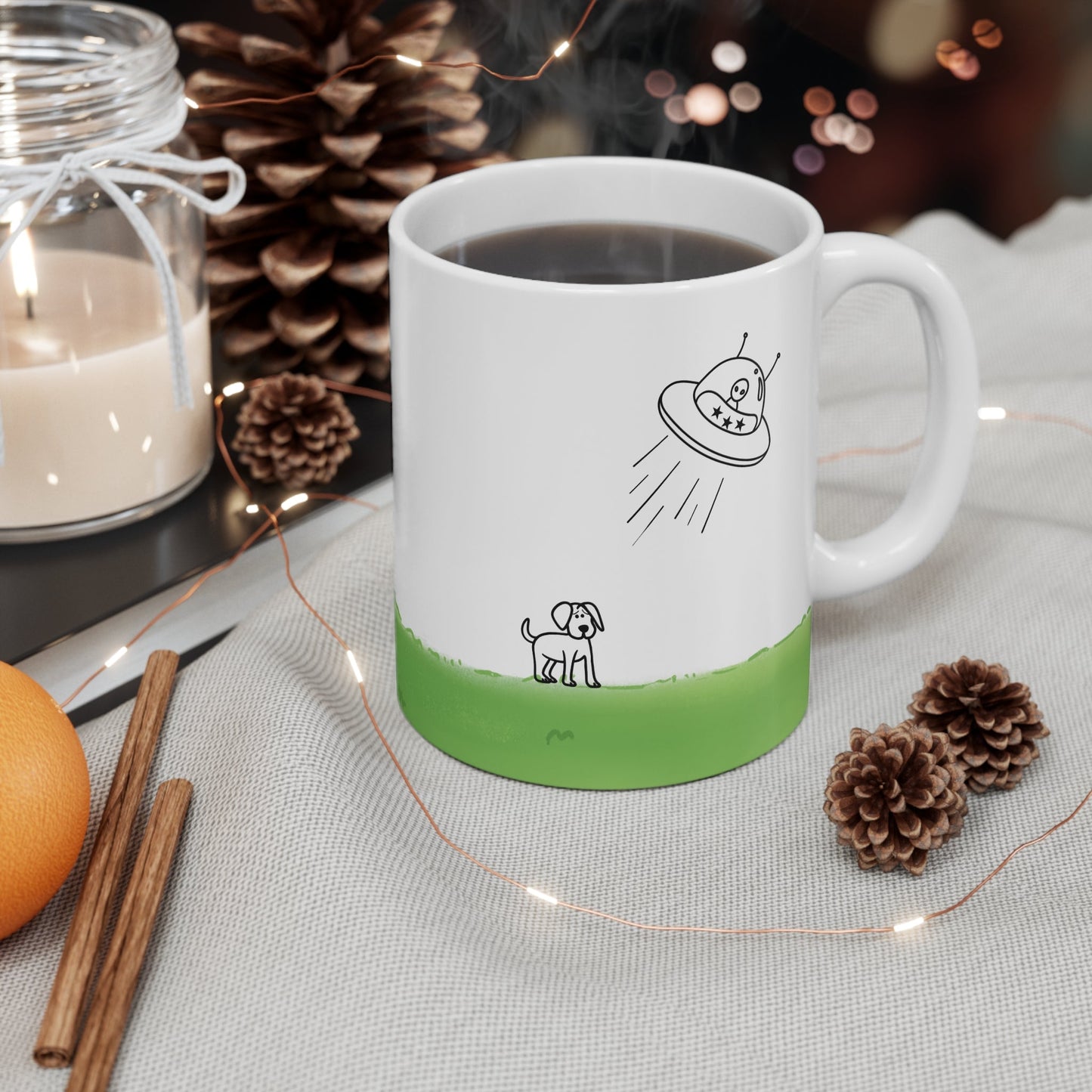 Dog Being Abducted by UFO Mug