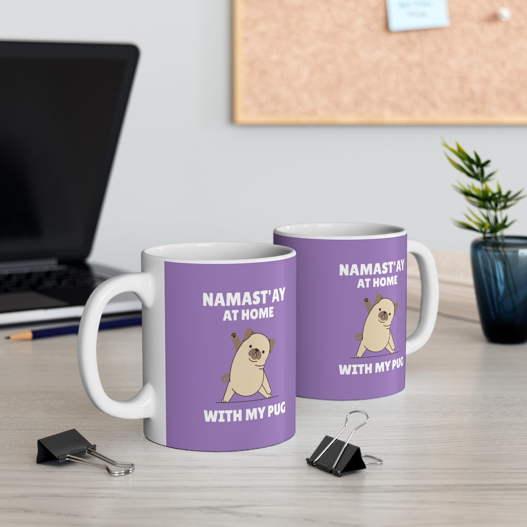 Stay Home with My Pug Coffee Cup