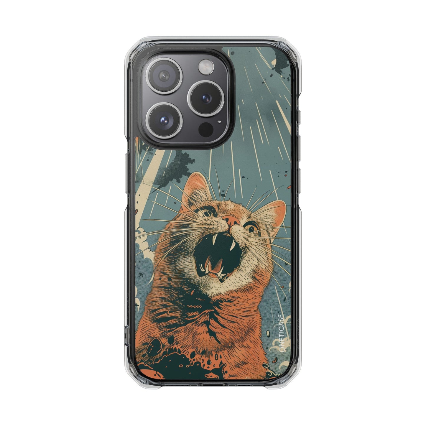 Clear Magnetic Case for Retro Cat iPhone Series