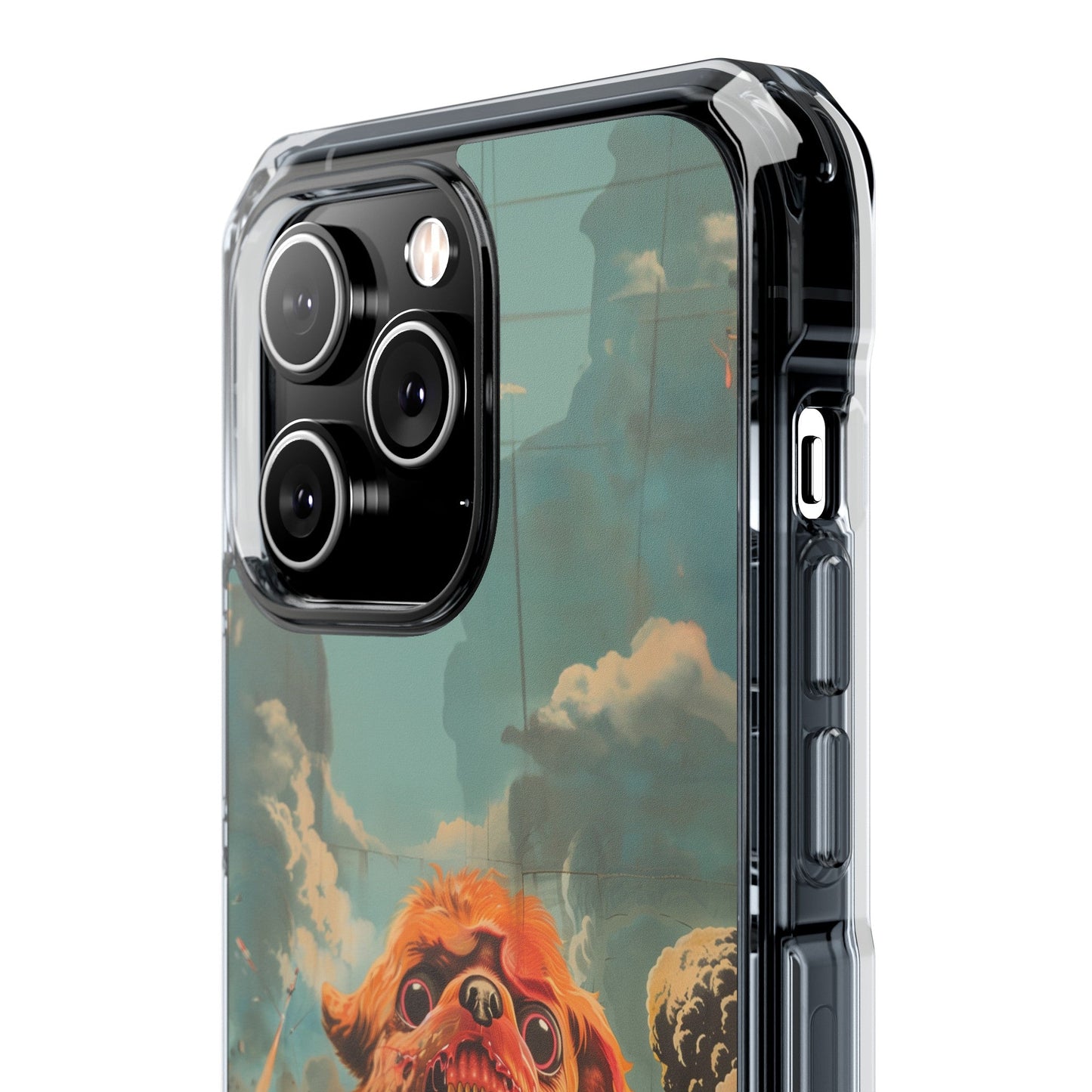Reworked Title: Clear Magnetic Case with a Vintage Vibe for iPhone Models