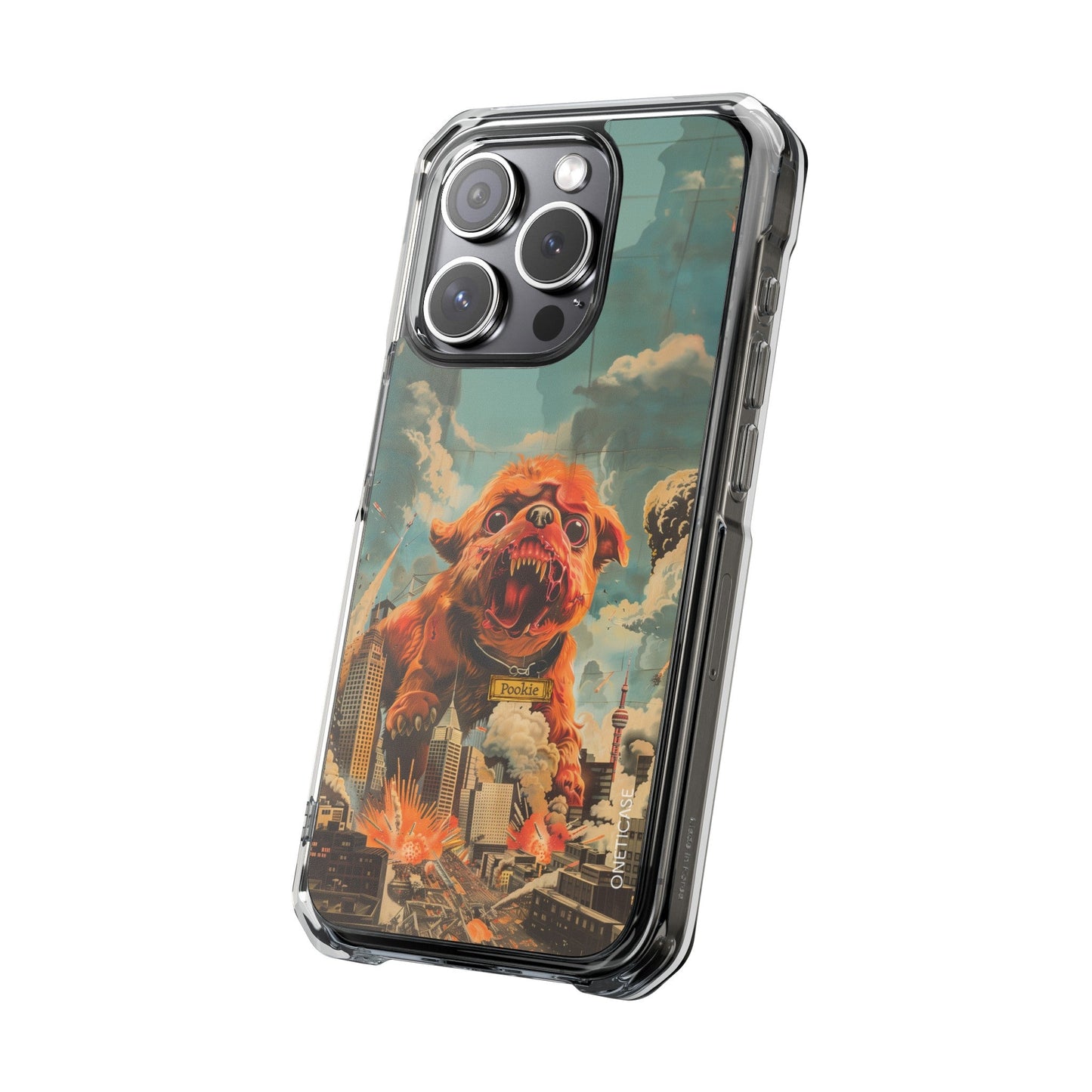 Reworked Title: Clear Magnetic Case with a Vintage Vibe for iPhone Models