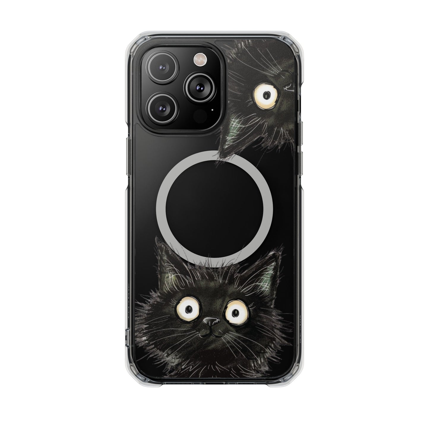 Inquisitive Magnetic Clear Cat iPhone Case