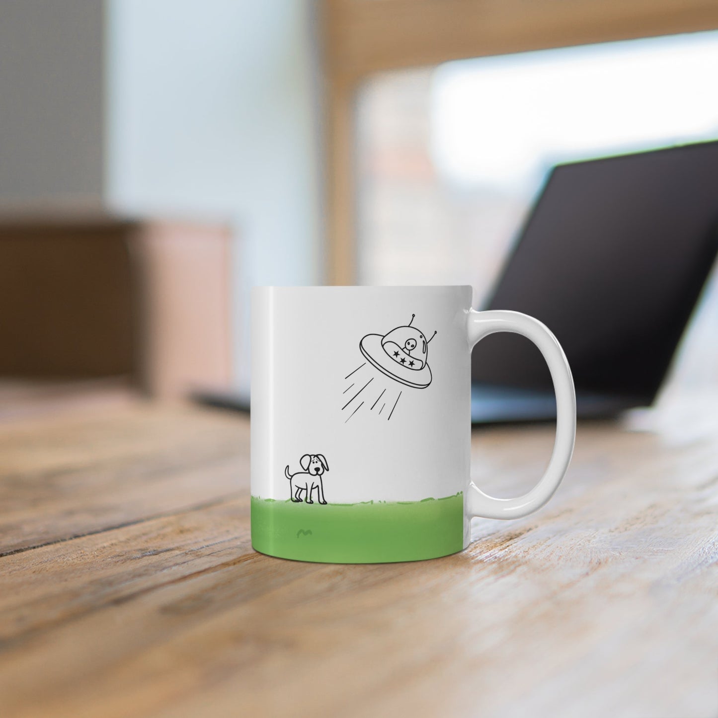 Dog Being Abducted by UFO Mug
